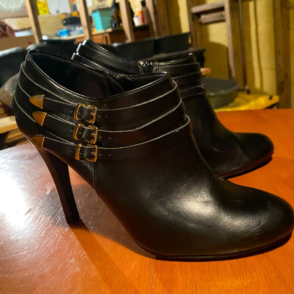 Black stiletto ankle boots size 9